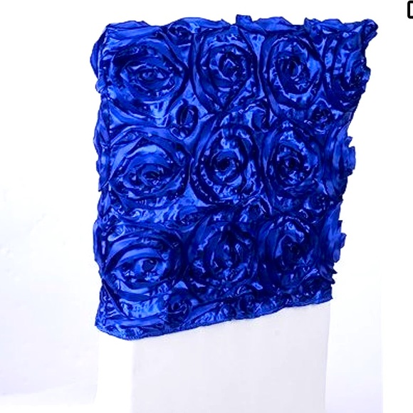 Set of 50 Satin Rosette Royal Blue chair toppers - Picture 1 of 2